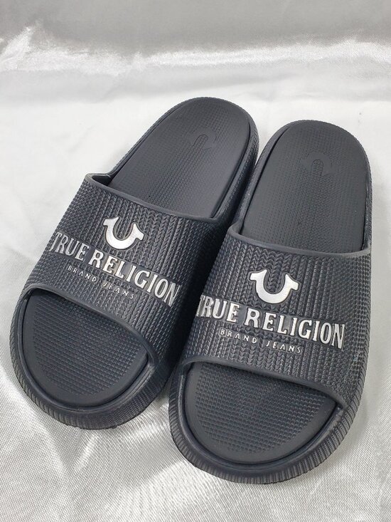 True Religion Shoes - True Religion Black Comfort Foam Platform Slide Sandals Womens Size 9